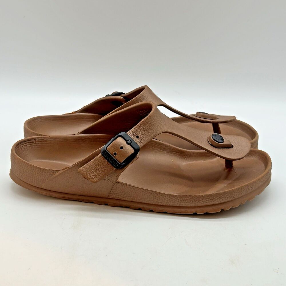 Birkenstock Gizeh EVA T-Strap Sandals EU 38 Women's US 7 Copper Buckle Thongs